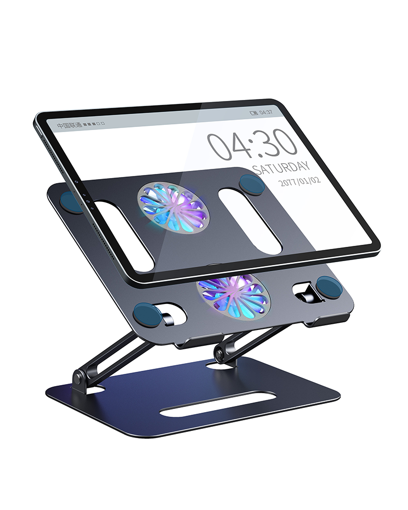 Alternative view of Adjustable Aluminum Laptop Stand with Cooling Fan - Foldable & Ergonomic Design