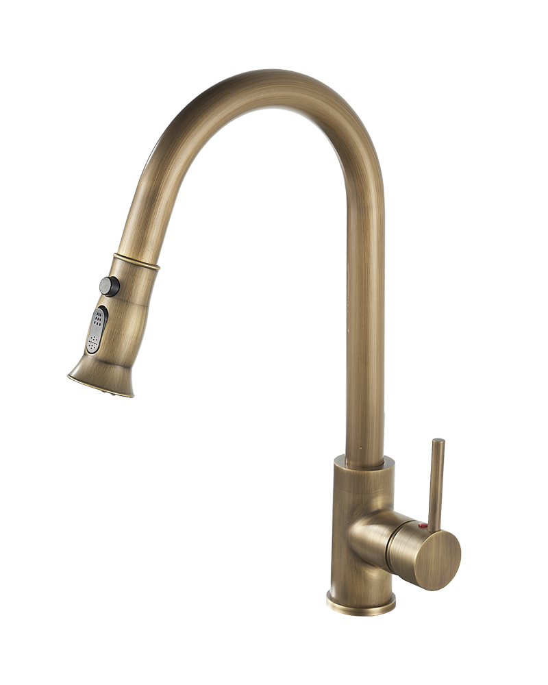Pull-Out Kitchen Faucet - Hot & Cold-Water Mixer with Pull-Down Sprayer