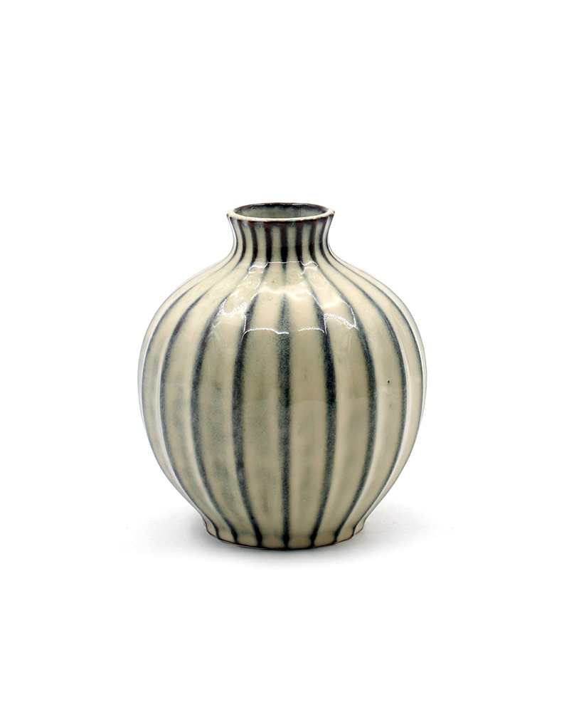 Alternative view of Eco-Friendly Striped Ceramic Origami Art Vase Collection