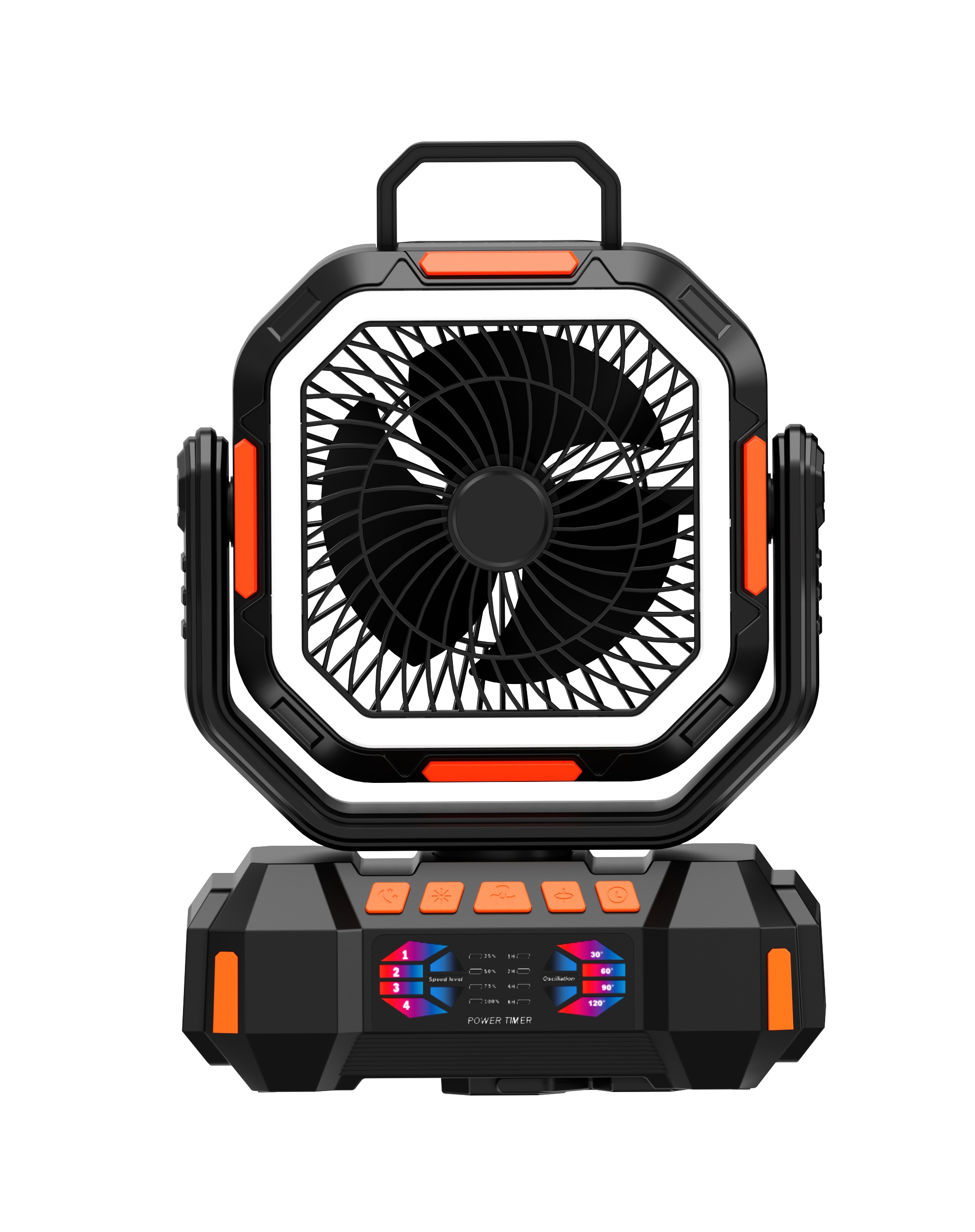 Portable 40000mAh Rechargeable Camping Fan with Remote & LED Light - 4-Speed Outdoor Fan