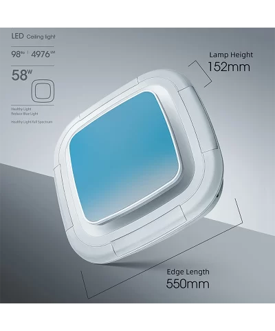 Smart Square Ceiling Fan with Light - Modern Bladeless Chandelier - Image 4