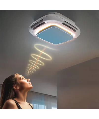 Alternative view of Smart Square Ceiling Fan with Light - Modern Bladeless Chandelier