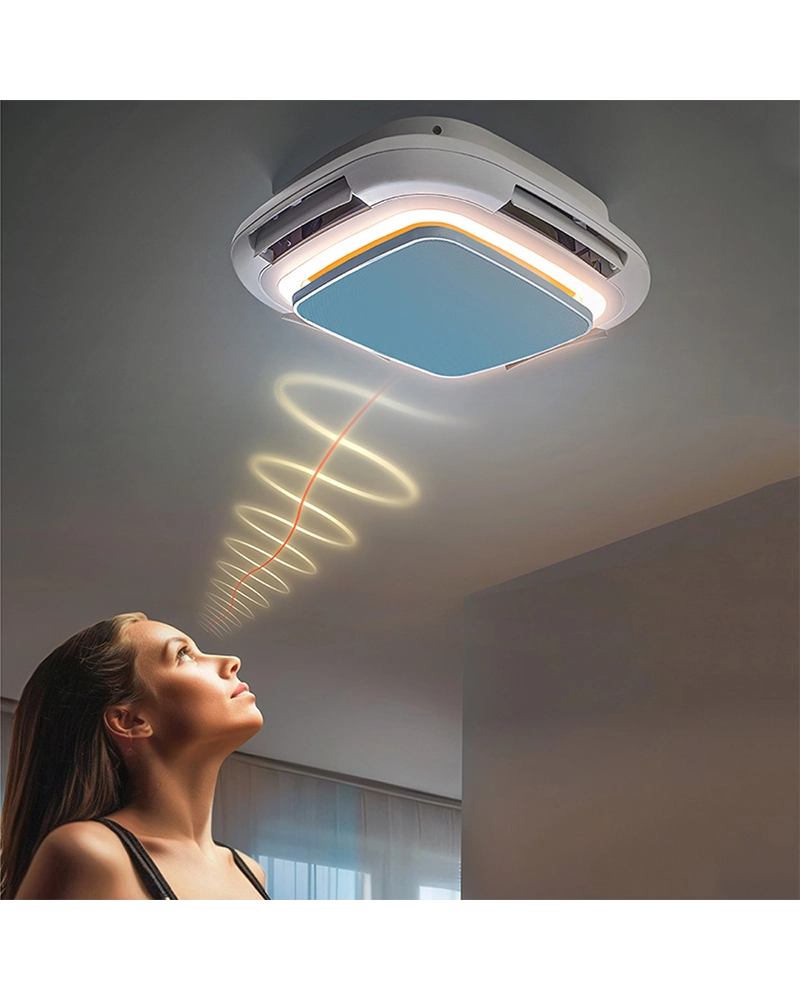 Alternative view of Smart Square Ceiling Fan with Light - Modern Bladeless Chandelier