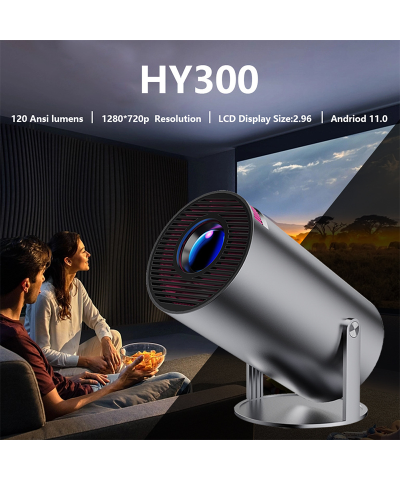 HY300 PRO Portable Smart Projector - HD 720P Android 11 Home Theater Projector with WiFi & Bluetooth