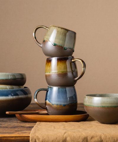 Alternative view of Classic Vintage Ceramic Portable Tea & Espresso Cup for Home, 120 ml Set of 4