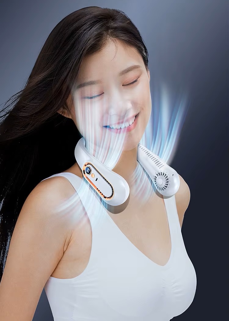 Alternative view of Wearable Neck Fan Rechargeable USB Portable - Bladeless Cooling for Outdoor & Travel