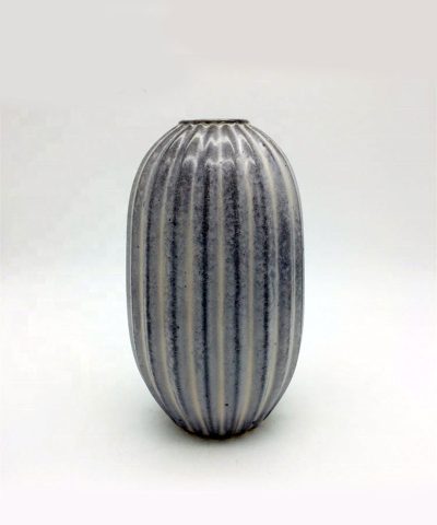 Eco-Friendly Striped Ceramic Origami Art Vase Collection - Image 5