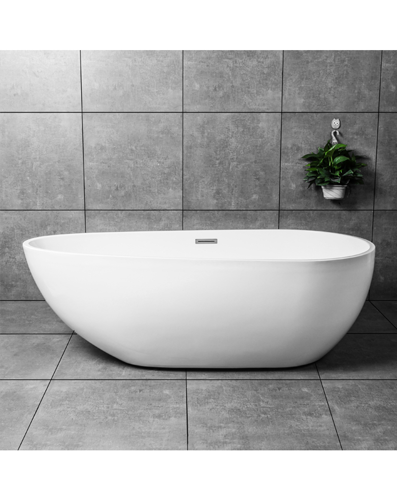 Alternative view of 63" Acrylic Flatbottom Freestanding Bathtub in White