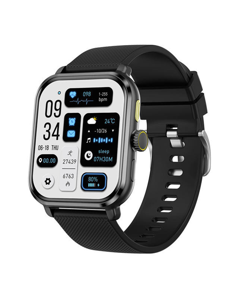 M12 HD Large IPS Smart Watch IP68 Waterproof Sports Fitness Tracker with AI Voice Assistant