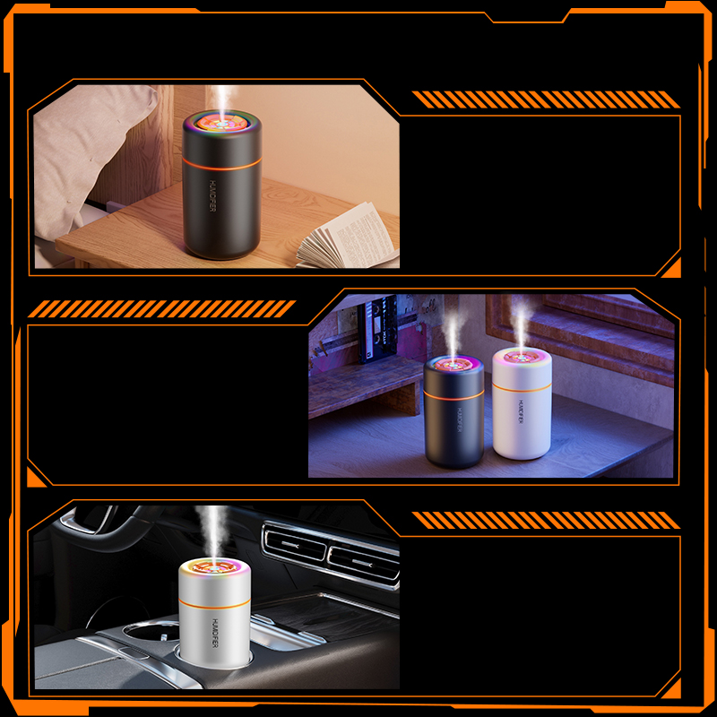 Alternative view of Portable Mini USB Smart Humidifier with Rainbow LED Lamp - 212ml Ultrasonic Cool Mist for Car & Travel