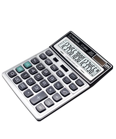 CTIFREE 16-Digit Desktop Calculator - Dual Power Solar & Battery for Office & Home - Image 4