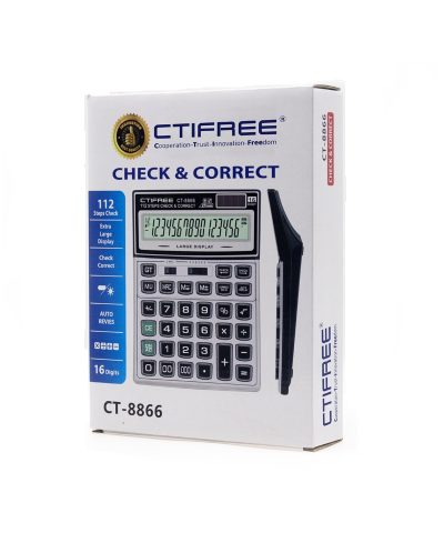 CTIFREE 16-Digit Desktop Calculator - Dual Power Solar & Battery for Office & Home - Image 6
