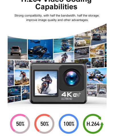 4K 60FPS Waterproof Action Camera with Touch Screen & Wi-Fi for YouTube Vlogging - 170° Wide-Angle - Image 11