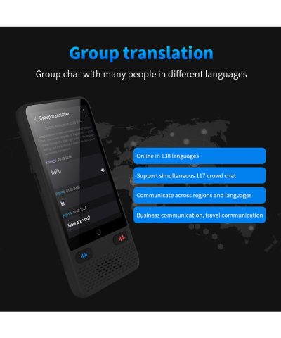 Portable AI Voice Translator - 138 Languages Online & Offline Real-Time Two-Way Wi-Fi Traductor - Image 3