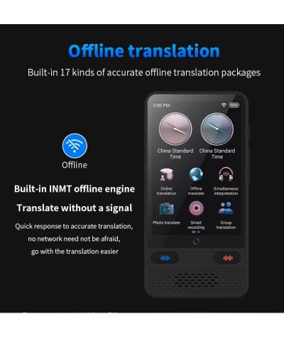 Portable AI Voice Translator - 138 Languages Online & Offline Real-Time Two-Way Wi-Fi Traductor - Image 9