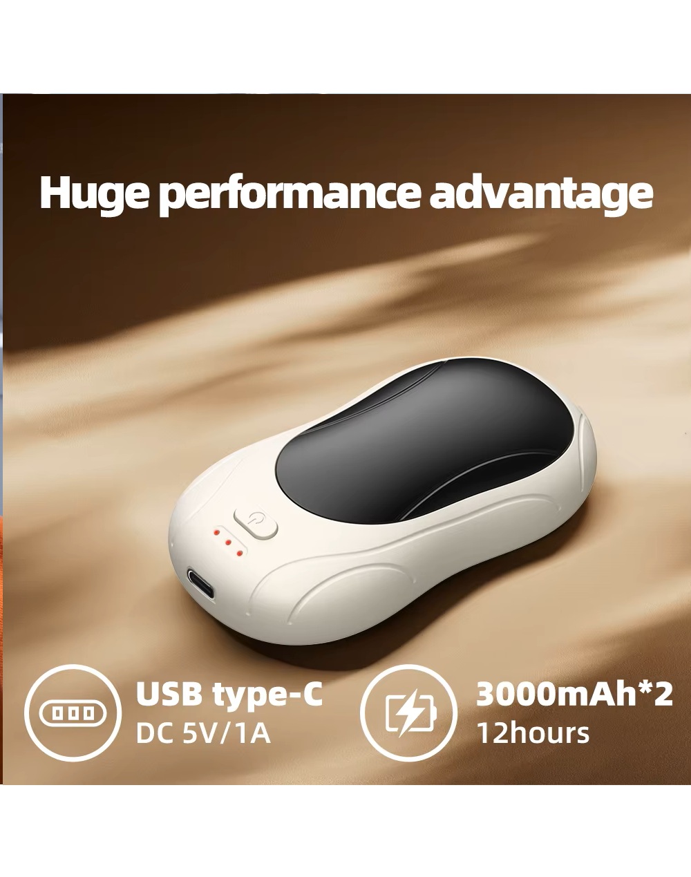 Alternative view of Portable USB Electric Heater & Hand Warmer - Magnetic Design for Car, RV, Home & Outdoor Use (3000mAh Battery)