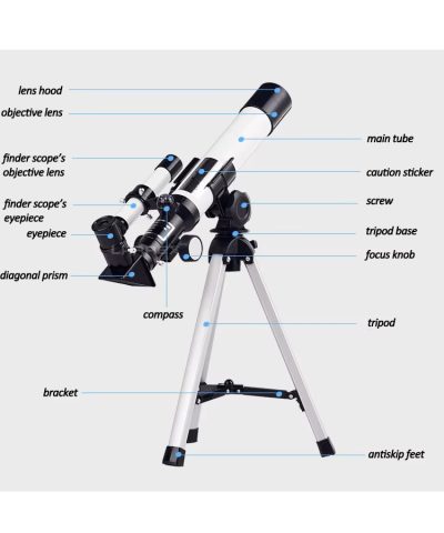 Portable 40mm Aperture 400mm Refractor Astronomical Telescope for Students & Kids - HD StarGazer - Image 9