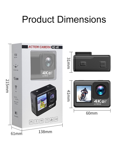 4K 60FPS Waterproof Action Camera with Touch Screen & Wi-Fi for YouTube Vlogging - 170° Wide-Angle - Image 6