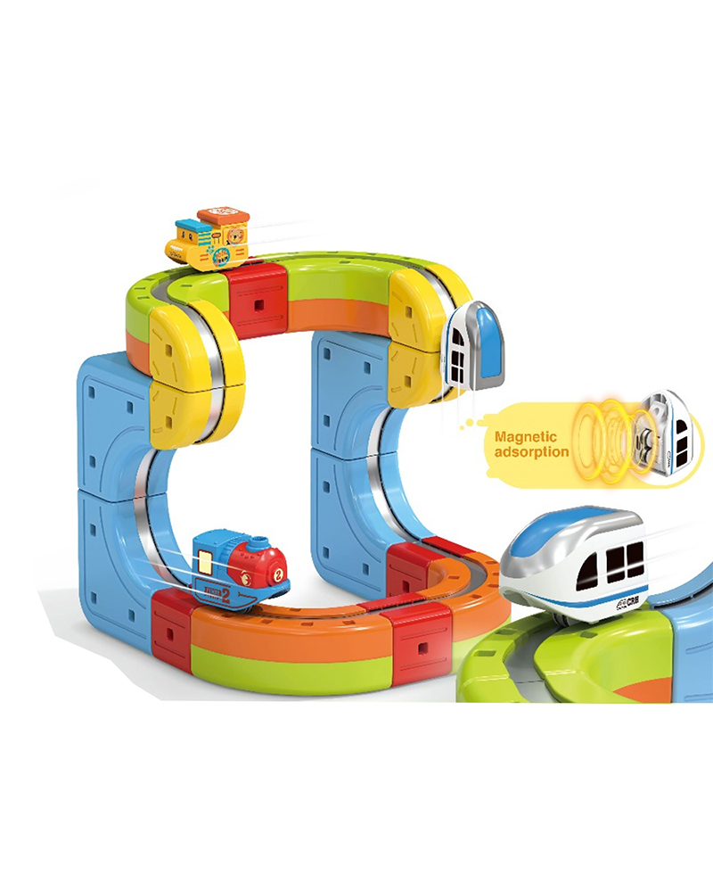 Alternative view of Chengji Magnetic Track Car STEM Building Blocks Set - Electric Train Toy for Kids 2-14+