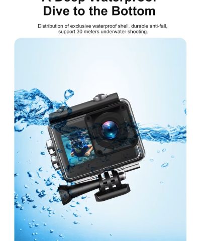 4K 60FPS Waterproof Action Camera with Touch Screen & Wi-Fi for YouTube Vlogging - 170° Wide-Angle - Image 9