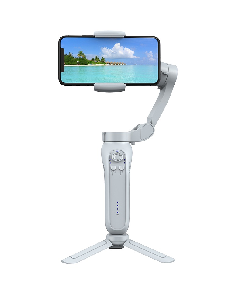 L7Bpro AI Face Tracking Phone Stabilizer Gimbal with Tripod & Light - Foldable 3-Axis Selfie Stick
