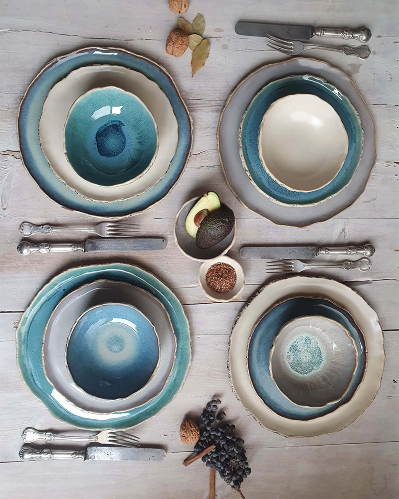 Handmade  Ceramics Dinner Set Four- Person
