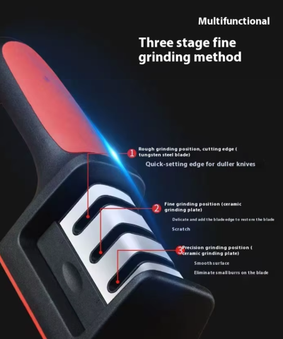 4-in-1 Manual Knife Sharpener | For Knives & Scissors, Dishwasher Safe - Image 3