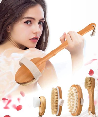 Natural Boar Bristle Body Brush - Exfoliating & Cellulite Care