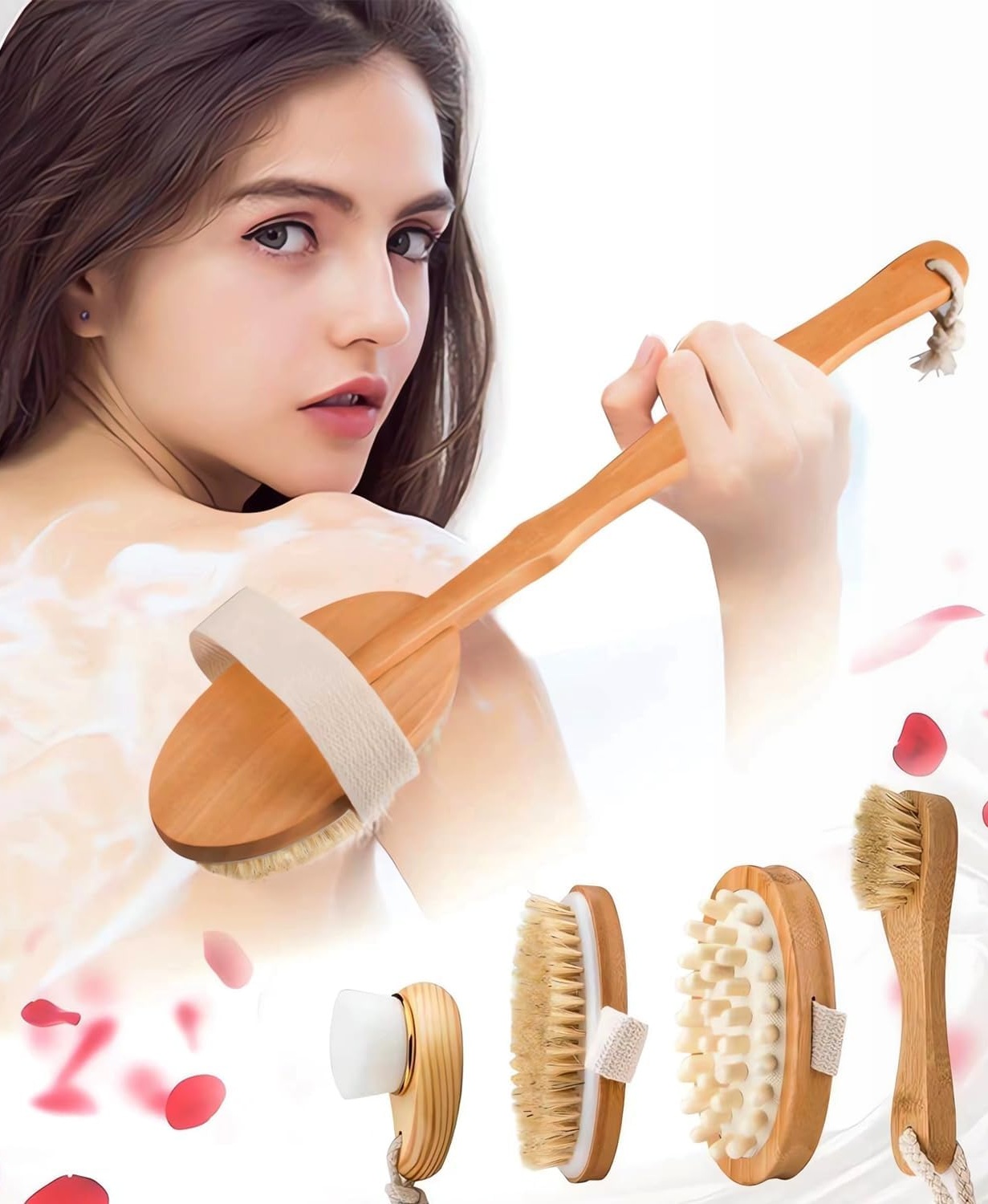 Natural Boar Bristle Body Brush - Exfoliating & Cellulite Care