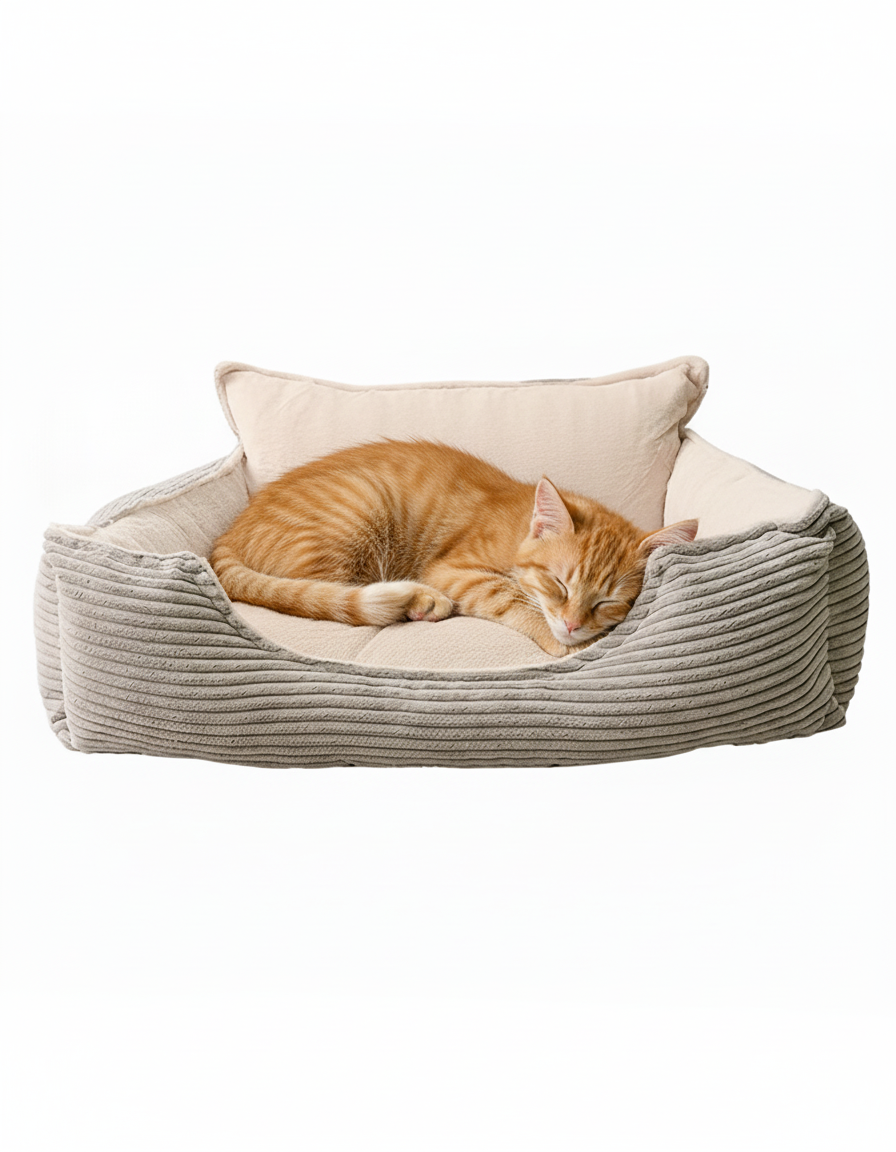 Alternative view of Luxury Soft Corduroy Calming Dog Bed - Removable Washable Pet Sofa for Small Dogs