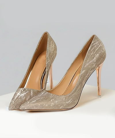 Women's Glitter Pointed Toe Heels – 3-Inch Thin Heel Pumps for Wedding & Party - Image 3
