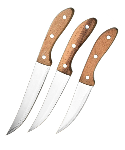 Stainless Steel 3-Piece Paring Knife | 3Cr13 Blade with Stabilized Wood Handle