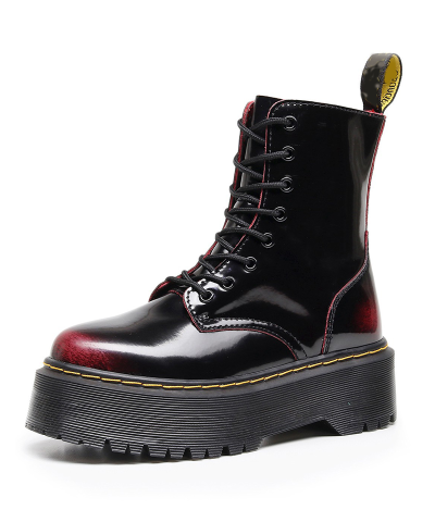 Women's Cherry Red Arcadia Chelsea Boots | Genuine Leather Motorcycle Boots with Side Zipper