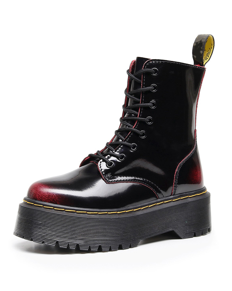 Women's Cherry Red Arcadia Chelsea Boots | Genuine Leather Motorcycle Boots with Side Zipper