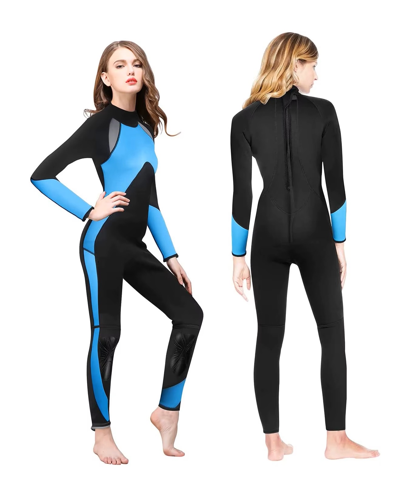 Women's 3mm/5mm Neoprene Wetsuit | Long Sleeve Full Body Surf & Scuba Suit