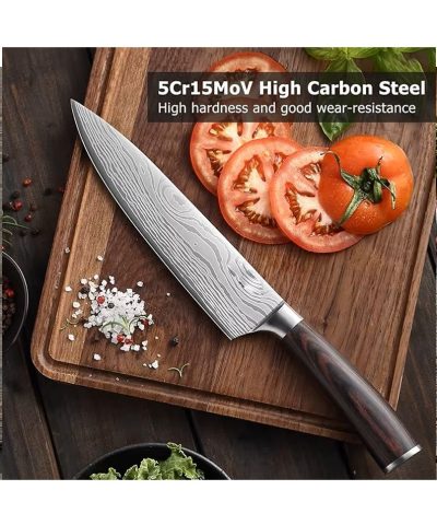 8-Inch Damascus Chef Knife | High Carbon Stainless Steel, Laser Pattern