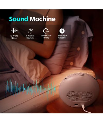 Modern Design Sunrise Wake Up Light Alarm Clock with Bluetooth Speaker & White Noise Machine - Smart Healthy LED Digital Clock - Image 4