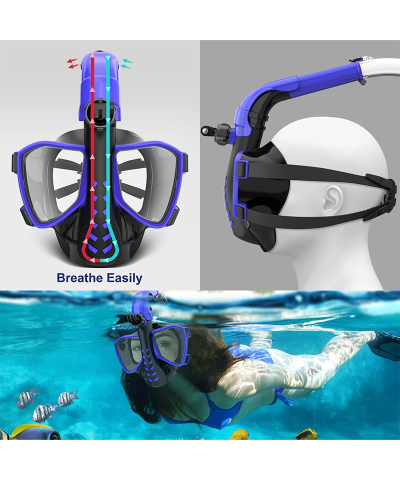 M6208A Full Face Snorkel Mask for Adults - Panoramic View Anti-Fog Diving Mask