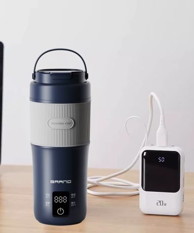USB-C Portable Kettle, Off-White | 0.4L Travel Electric Kettle with LCD Display - Image 3
