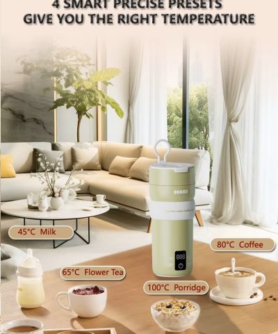 400ml Portable Electric Kettle | 304 Stainless Steel & 4 Temp Settings - Image 9