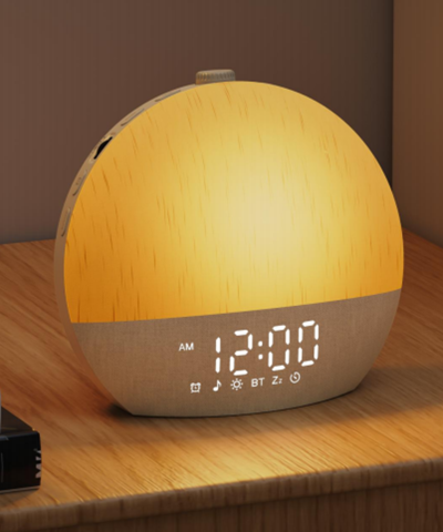 Modern Design Sunrise Wake Up Light Alarm Clock with Bluetooth Speaker & White Noise Machine - Smart Healthy LED Digital Clock