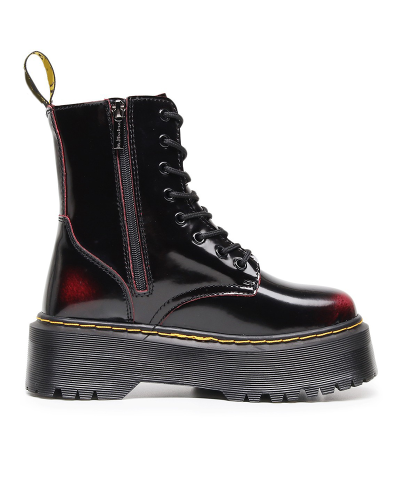 Alternative view of Women's Cherry Red Arcadia Chelsea Boots | Genuine Leather Motorcycle Boots with Side Zipper
