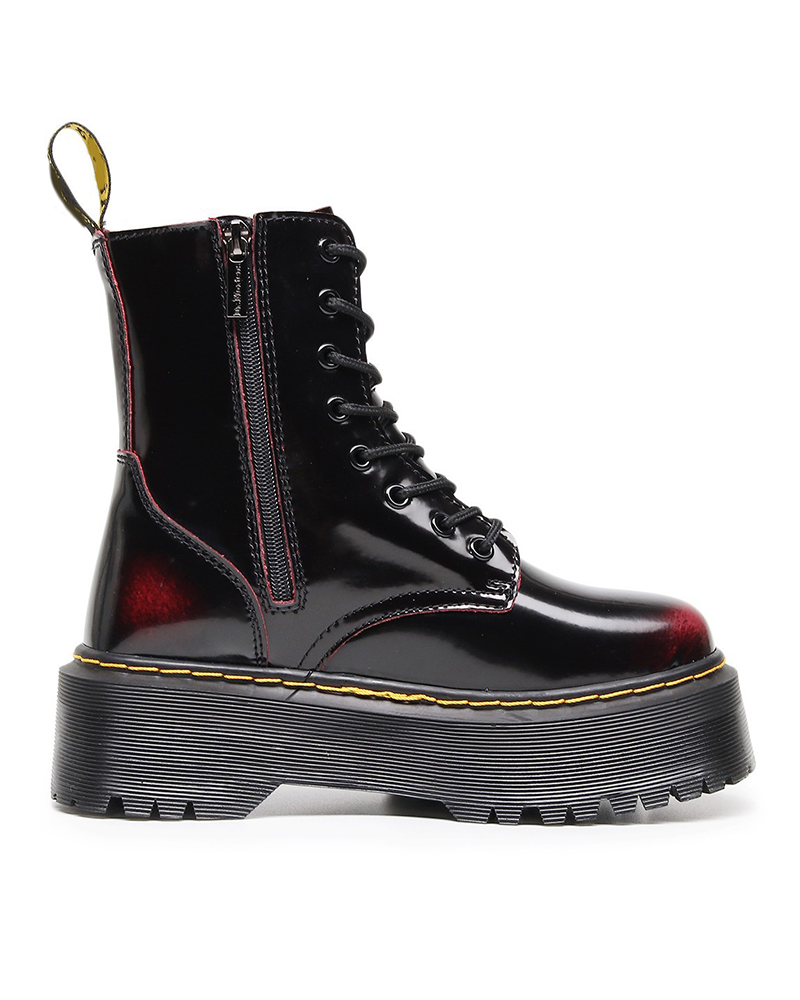 Alternative view of Women's Cherry Red Arcadia Chelsea Boots | Genuine Leather Motorcycle Boots with Side Zipper