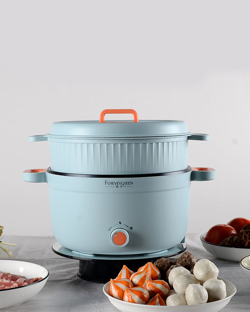 3.9L Multifunction Electric Cooker with Steamer - 1000W Stainless Steel Pot for 3-4 People