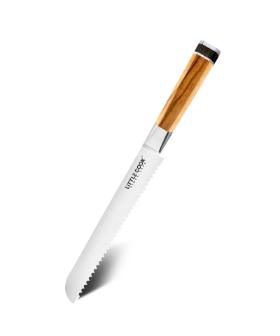 Professional 8-Inch Bread Knife | Serrated Stainless Steel with Wood Handle