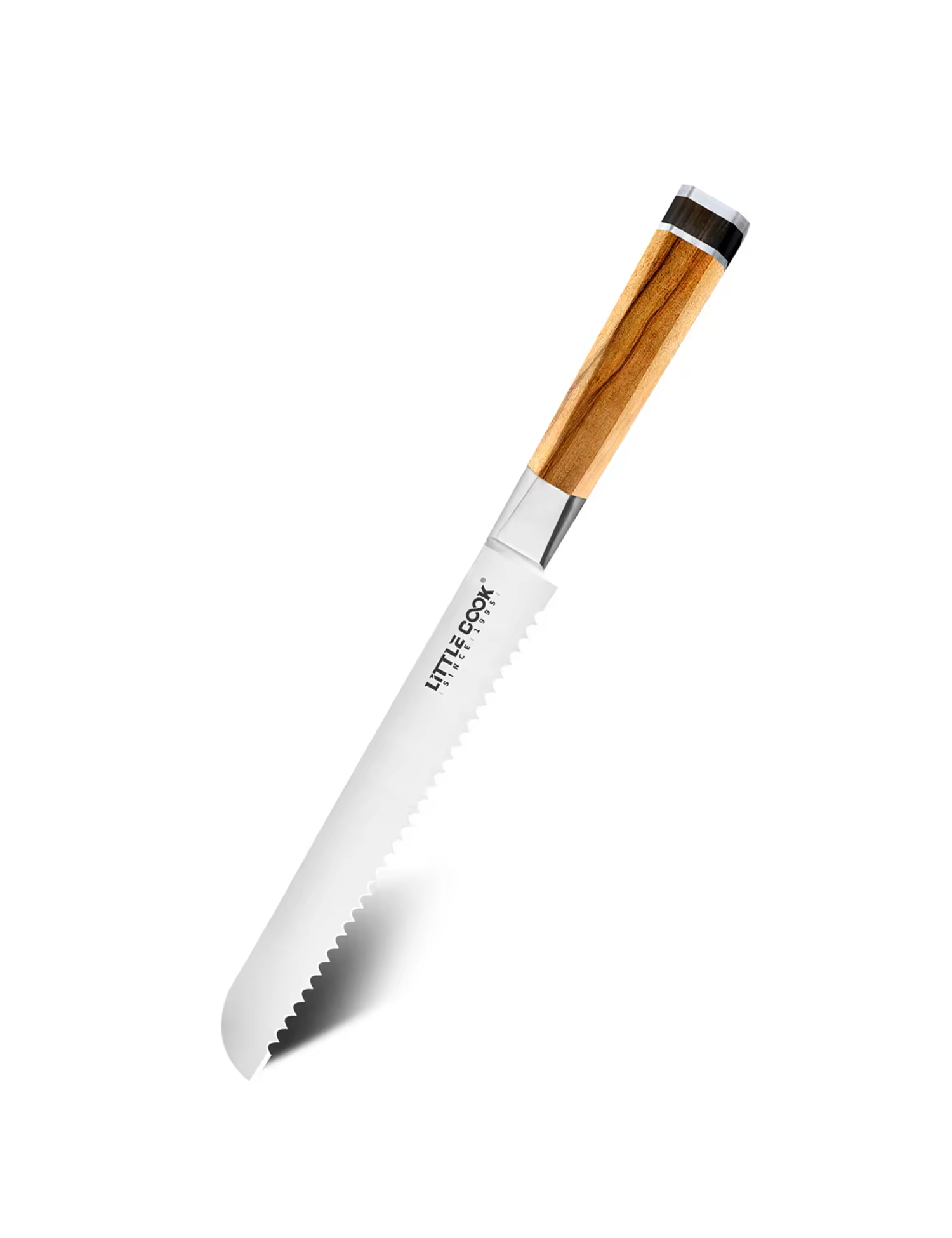 Professional 8-Inch Bread Knife | Serrated Stainless Steel with Wood Handle