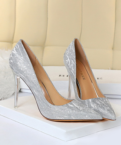 Women's Glitter Pointed Toe Heels | 3-Inch Thin Heel Pumps for Wedding & Party