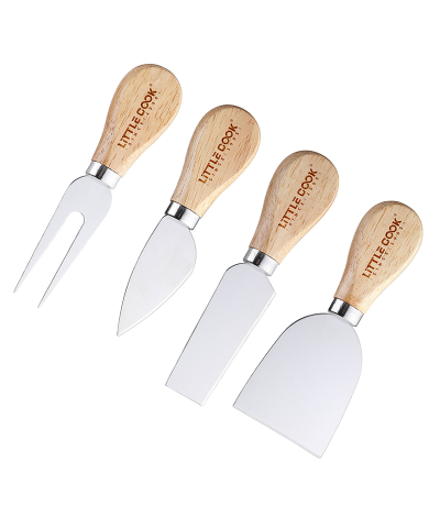 4-Piece Cheese Knife Set | Stainless Steel with Wood Handles