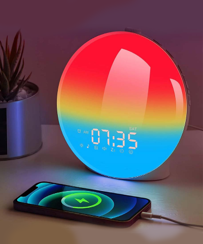 Smart Sunrise Alarm Clock with FM Radio & 7 Nature Sounds - Portable Wake-Up Light for Kids & Adults