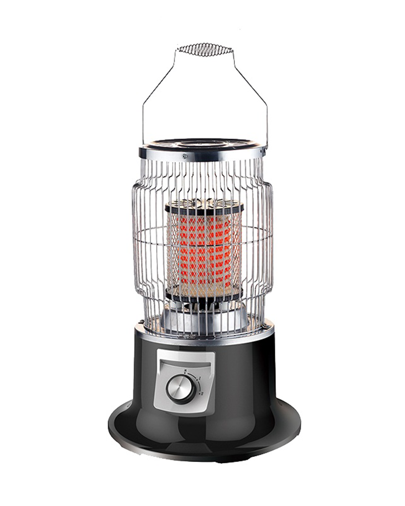 2000W Retro Carbon Fiber Electric Heater - Fast Heating, Portable, Overheat & Tip-Over Protection